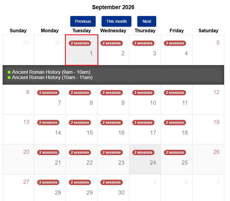 CalenderOption