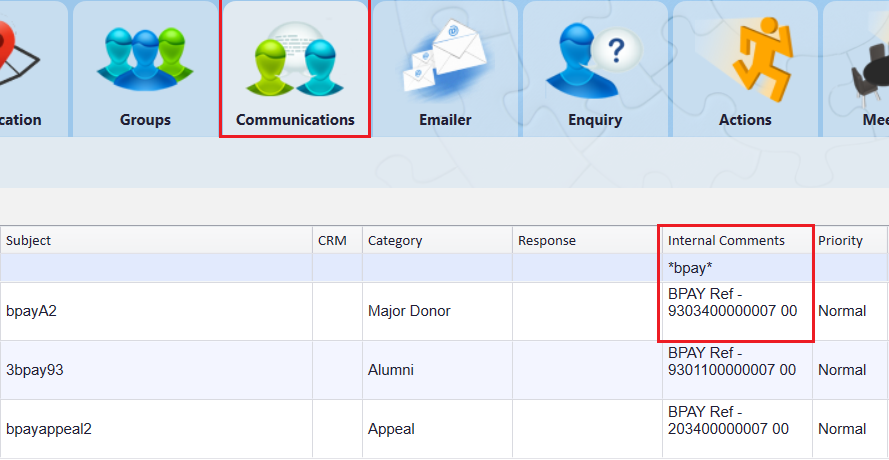 CommunicationNotesBPAY