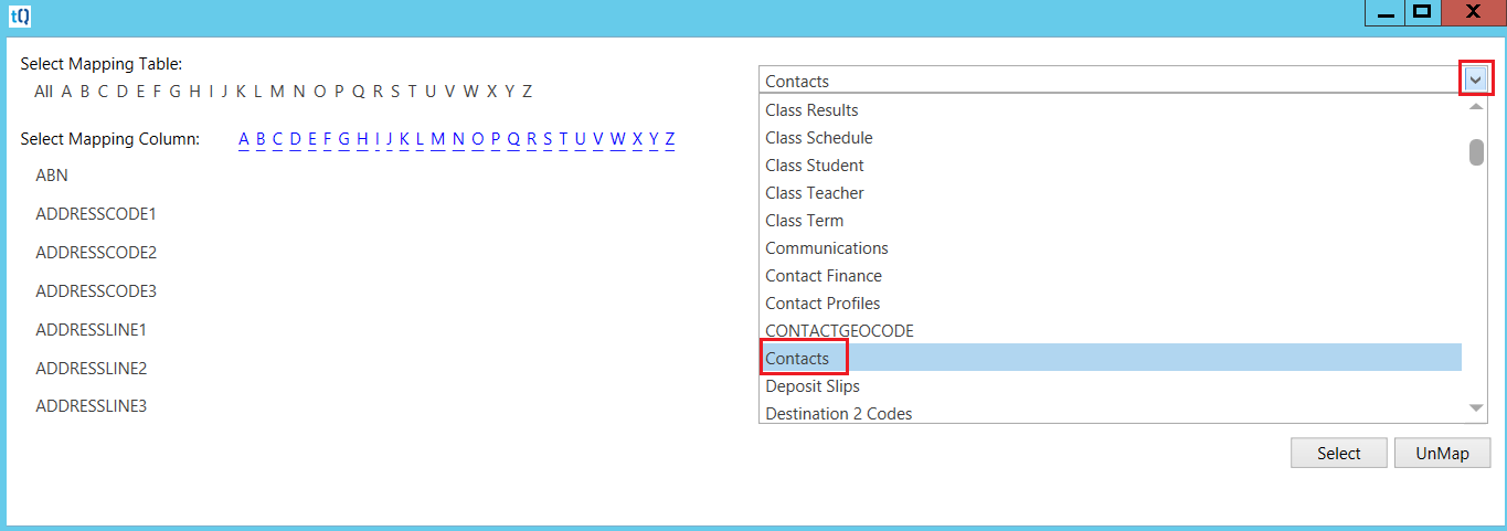 ContactSelectMapping