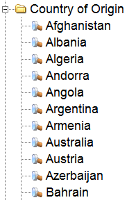 CountryOfOriginLookupValuesList