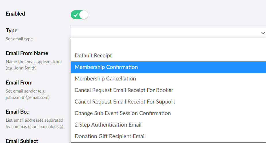 EmailTypeList