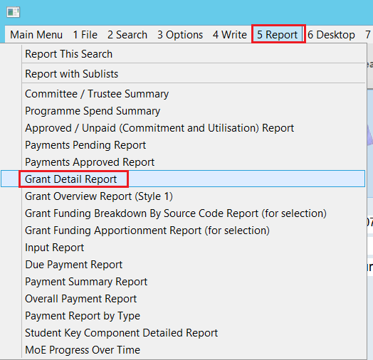 GrantDetailReportOption