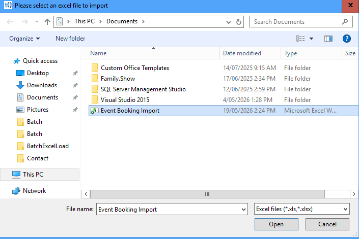 LocateImportBookingFile