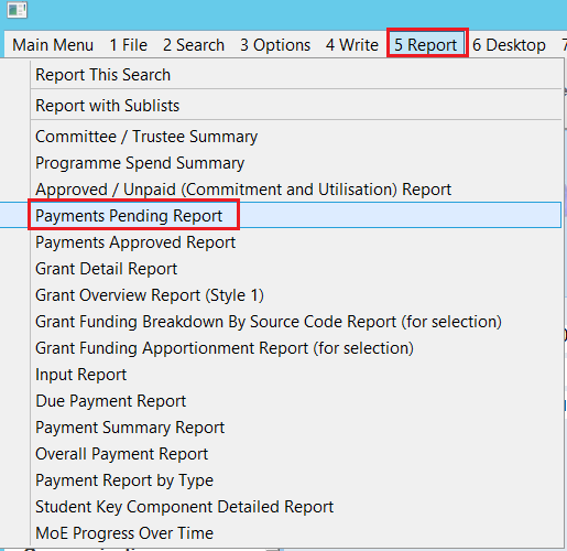 PaymentsPendingReport