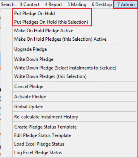 PutPledgesOnHold