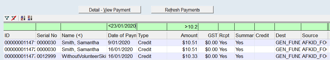 RunFilterPayments