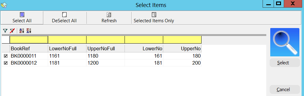 SelectUnsoldBooksPicklist
