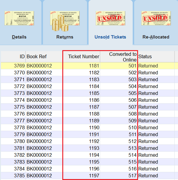 TicketNumberOnlineMapping
