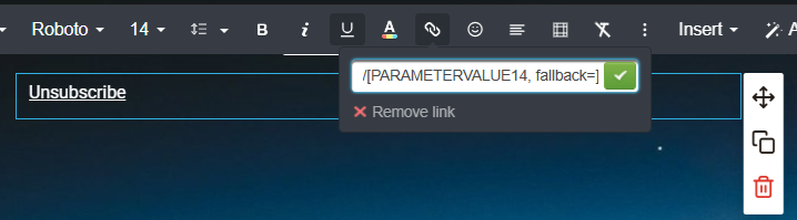 UnsubscribeLinkText